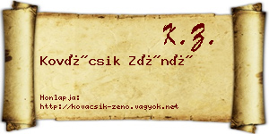 Kovácsik Zénó névjegykártya